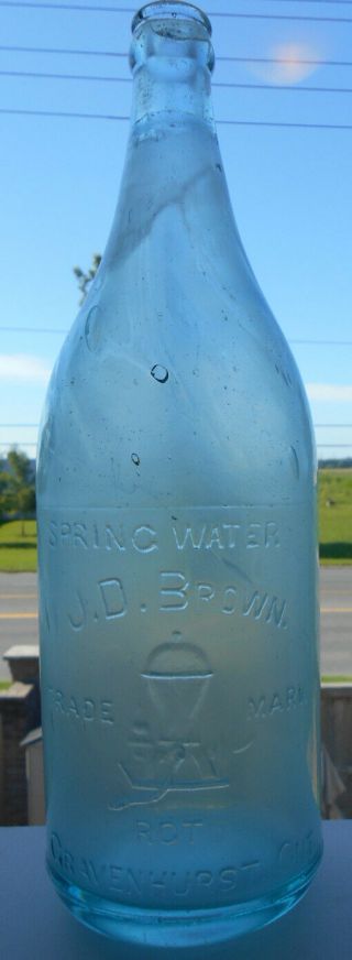Very Rare - J.  D.  Brown,  Spring Water,  Gravenhurst,  Ontario Canada - Quart Soda