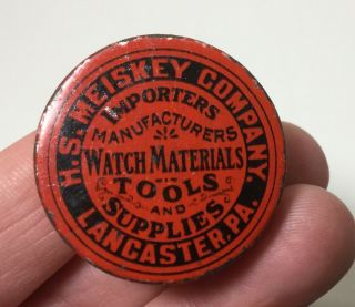 Vintage H.  S.  Meiskey Watch Parts Advertising Tin