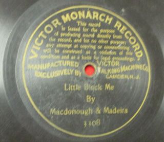 Macdonough & Madeira 78 Rpm Victor Monarch 3308 Circa 1900 Minstrel V