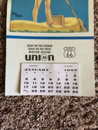 Vtg.  1965 Union 76 Pin Up Calendar “going My Way”Route 66 Gas Service Station 3