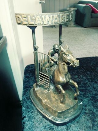 Delaware Park Horse Racing Bronze Statues Employee Gifts Equine Thoroughbred
