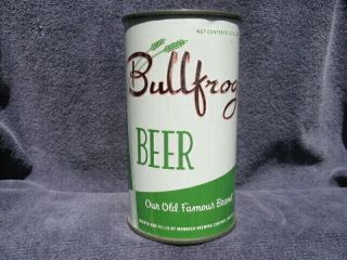 Indoor Bullfrog Flat Top Beer Can B/o Monarch Brewing Co.  Chicago Illinois