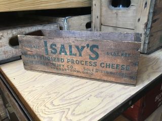 Vintage Wooden Cheese Box Isaly’s Dairy Youngstown Ohio 5 Lb Isalys Wood Crate