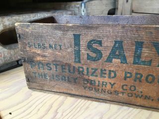 Vintage Wooden Cheese Box Isaly’s Dairy Youngstown Ohio 5 Lb Isalys Wood Crate 2
