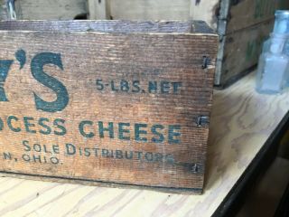 Vintage Wooden Cheese Box Isaly’s Dairy Youngstown Ohio 5 Lb Isalys Wood Crate 5
