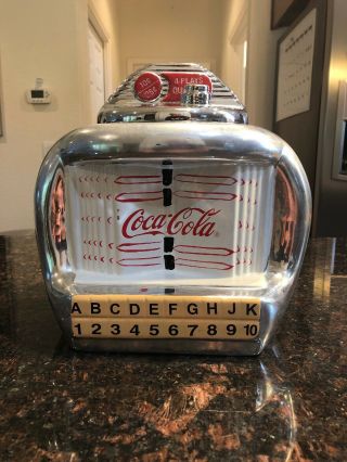 Coca - Cola Jukebox Snack Jar Cookie Jar Coke Chrome