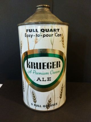Tough Krueger A Premium Cream Ale Quart Cone Top Beer Can - &