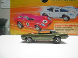 1968 Hot Wheels Custom Cougar Hong Kong Redlines Olive With Black Roof Sweet 16