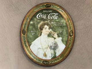 Rare 1906 Vintage Coca Cola Advertising Tray Sign