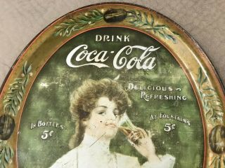 Rare 1906 Vintage Coca Cola Advertising Tray Sign 3