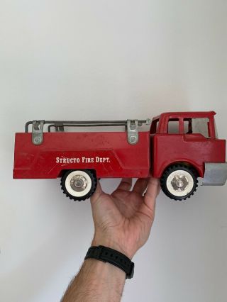 Vintage 1960’s Structo Fire Dept.  Red Fire Metal Pressed Steel Truck