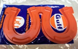 (15) 1966 Gulf No - Nox Promotional Horseshoes Sign Nos In Packages