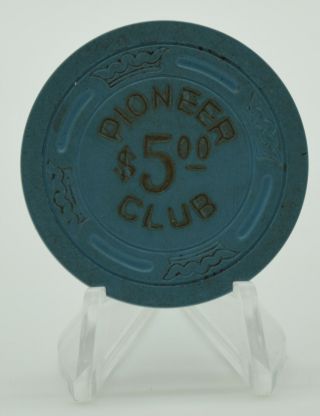 1942 Pioneer Club $5 Casino Chip Las Vegas Nevada Lg - Crown Mold