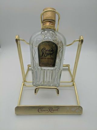 Crown Royal Canadian Whiskey Brass Swinging Bottle Display Bottle Not