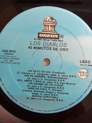 Los Diablos De Espana 40 Minutos de Oro ODEON OSS - 9010 LP VG, 2