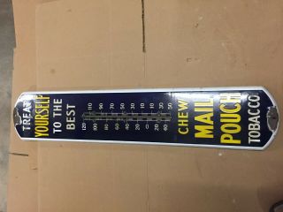 Mail Pouch Tobacco Thermometer Ad Sign