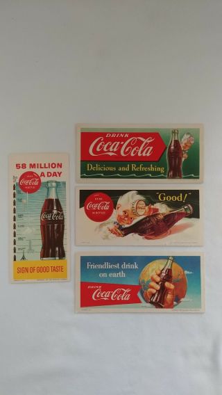 Set Of 4 Vintage Coca - Cola Ink Blotters 1951,  1953,  1956,  1957