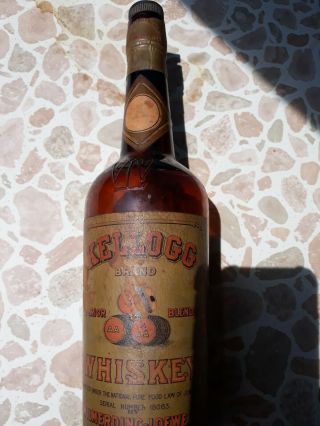 Kellogg Antique Whiskey Bottle Paper Label Scarce Wilmerding Loewe Co Embossed