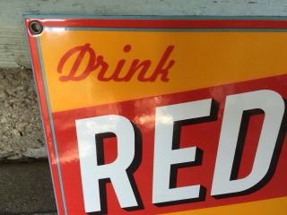 Red Top Porcelain Beer & Ale Signs Store Or Bar Advertising Great Color 3