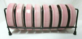 Dri Coasters Inc.  Vintage Set 8 Pink Absorbent 1950 