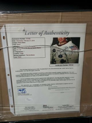 FRAMED APOLLO 11 CREW Neil Armstrong,  Collins & SIGNED by Buzz Aldrin JSA 3