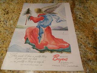 Vintage 1948 Bryans Nylons Hosiery Christmas Art Print Ad Salvador Dali