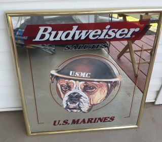 Budweiser Salutes The U.  S.  Marines - Marine Corps Usmc Bulldog 1997 - 21” X 23”