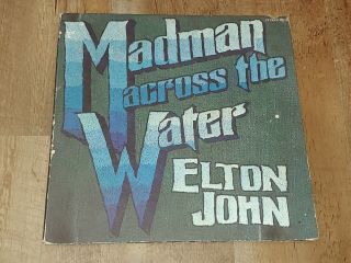 Elton John Madman Across The Water Vinyl Lp Uni Label 93120 Gatefold W/ Booklet
