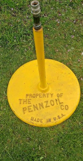 Vintage Pennzoil Cast Iron Sign Base Paint