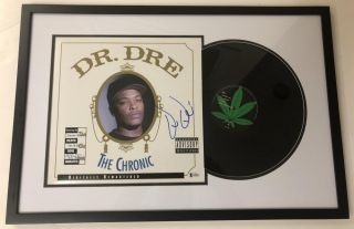 Dr.  Dre Signed The Chronic Vinyl Framed Authentic Autograph Proof Beckett