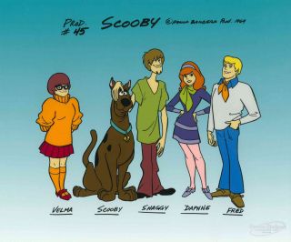 " Scooby - Doo Line - Up " Limited Edition Sericel Uf Animation Art Shaggy Velma