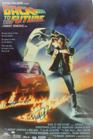 Michael J Fox Christopher Lloyd Signed Back To The Future 27x40 Poster Psa Loa