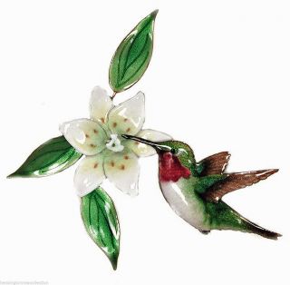 Wall Art - Hummingbird With White Lily Metal Wall Sculpture