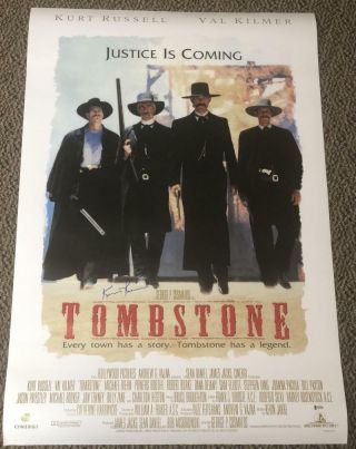 Kurt Russell Signed Tombstone 27x40 Full Size Movie Poster Autograph Beckett