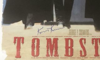 KURT RUSSELL SIGNED TOMBSTONE 27X40 FULL SIZE MOVIE POSTER AUTOGRAPH BECKETT 2