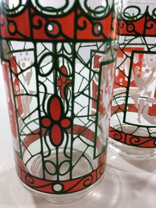 VINTAGE 7 - UP TIFFANY STYLE STAINED GLASS TUMBLER DRINKING GLASS 5