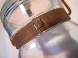 Aqua Globe Pint Mason Fruit Canning Jar With Period Wire Bail 6
