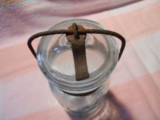 Aqua Globe Pint Mason Fruit Canning Jar With Period Wire Bail 7