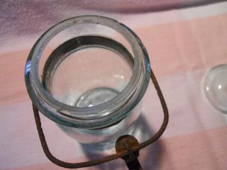 Aqua Globe Pint Mason Fruit Canning Jar With Period Wire Bail 8
