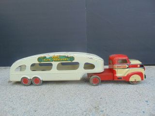 Marx Deluxe Auto Transport Toy Truck - Pressed Steel