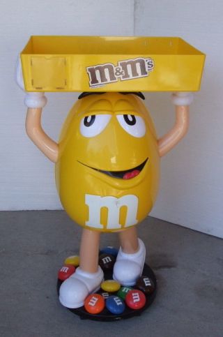 M&m Yellow Character Candy Store Display With Storage Tray