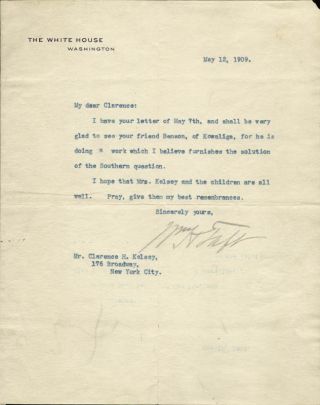 William H.  Taft - Typed Letter Signed 05/12/1909