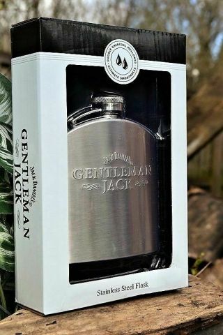 Jack Daniel ' s Gentleman Jack Flask Rare Tennessee Whiskey Licensed Barware 2