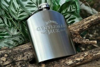 Jack Daniel ' s Gentleman Jack Flask Rare Tennessee Whiskey Licensed Barware 6