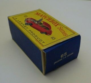Matchbox Lesney Red Jaguar 65 - B Box D Black Wheels CN 3