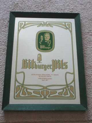 Bitburger 28 " Mirrored Beer Sign Picture Germany 