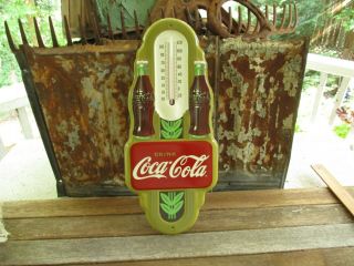 Double Sided Coke " Drink Coca - Cola " Thermometer Marked We - 03 - Euc -