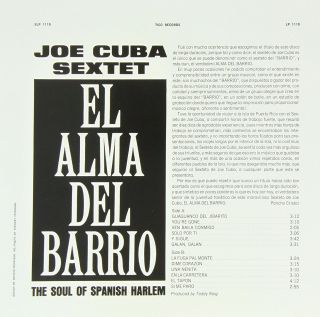 JOE CUBA SEXTET The Soul Of Spanish Harlem TICO RECORDS Vinyl Record LP 2