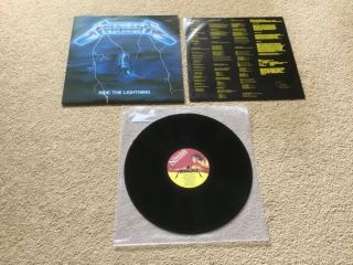 Metallica “ride The Lightning” Orig 1986 U.  K.  Vinyl Lp,  Inner Logo Labels Mfn27
