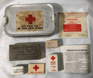 Vintage Kit First Aid Air Force Crew Member Case W/contents,  Wwii/korea/vietnam?